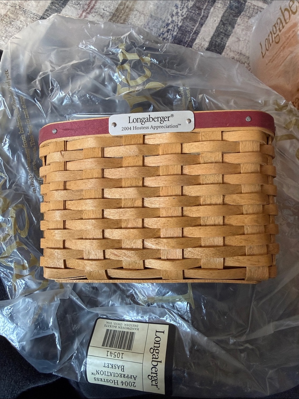 Longaberger 2004 hostess appreciation basket + protector